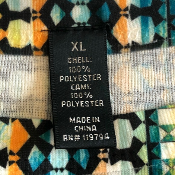 Style & Co Printed Tank & Matching Sheer Mesh Pancho - Picture 4 of 7